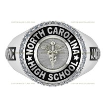 Doctor Class Ring for School University Silver 925 Graduation Gift for Men - $130.89