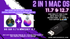 Mac OS X 2 in 1 Bootable USB Flash Drive Big Sur &amp; Monterey Install Upgrade - £26.62 GBP