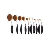 Colors: BLACK - SILVER - Beauty Experts Set of 10 Oval Beauty Brushes - $1,076.53 MXN