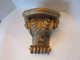 Vintage Plaster Wall Shelf Corbel Bracket Wood Acanthus Leaf Scroll 10&quot;H - $33.66