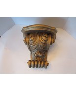 Vintage Plaster Wall Shelf Corbel Bracket Wood Acanthus Leaf Scroll 10&quot;H - $45.94 CAD