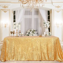 Sparkly Drape Tablecloth Gold Tablecloth Sequin Fabric Tablecloth For Ceremony P - £23.97 GBP