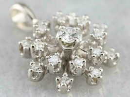 1.50 Ct Simulated Diamond Cluster Snowflake Charm Pendant 14k White Gold Plated - £71.09 GBP