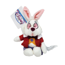 Vintage Disney Store White Rabbit Stuffed Animal Plush B EAN Bag Toy New W Tag - £22.41 GBP