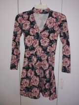 Hollister Ladies Ls Short A-LINE Knit Foral DRESS-JR. S-GENTLY WORN-CUTE - £10.48 GBP