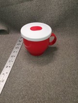 Campbells Micro Mug Red and White Plastic Soup Mug with Lid #1702 - £9.49 GBP
