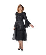 DCC  Black Sequin Lace A-Line Dress   with Sheer Bell Mesh Flare Sleeves... - €115,48 EUR