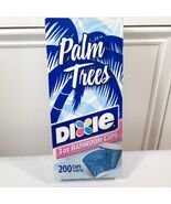 Vintage Dixie Bathroom paper Cups 3oz Palm Trees blue Design OPENED box ... - $20.00