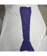 Crochet mermaid tail blanket purple 69” Long - £7.93 GBP