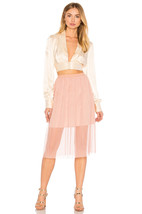 BCBG Tulle Skirt Large 10 12 PInk Crumpled Overlay 16&quot; Waist Dress Up or Down - £46.40 GBP
