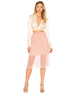 BCBG Tulle Skirt Large 10 12 PInk Crumpled Overlay 16&quot; Waist Dress Up or... - £46.27 GBP