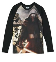 Star Wars Kylo Black &amp; Gray Ren Raglan Tee - Men Size: S NWT Starwars - £11.10 GBP