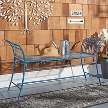 Safavieh Pat5002C Outdoor Collection Hadley Victorian Antique Blue Bench - £132.27 GBP