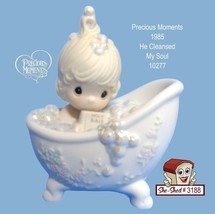 Precious Moments He Cleansed My Soul 10277 Vintage 1985 Enesco Figurine - £13.54 GBP