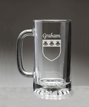 Graham Irish Coat of Arms Glass Beer Mug (Sand Etched) - £22.13 GBP