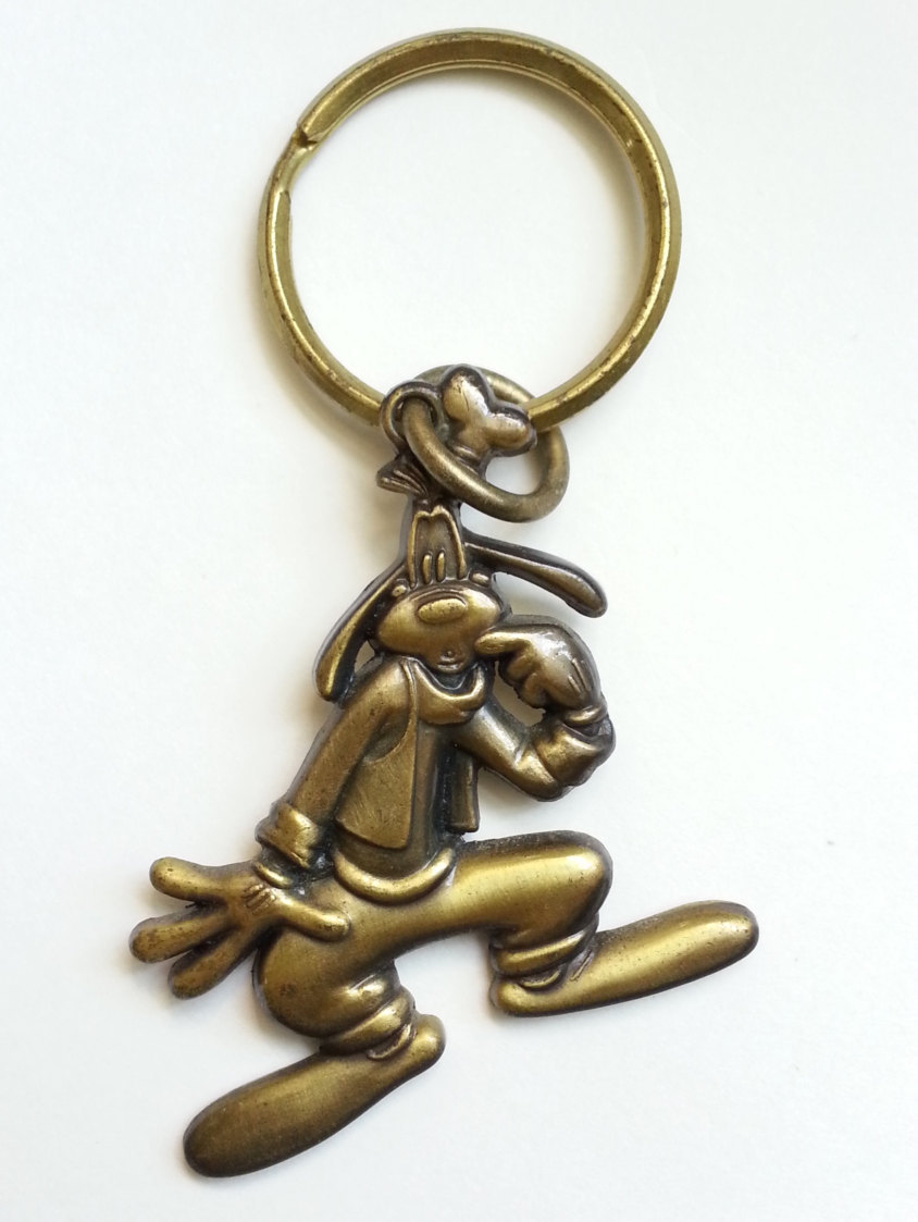 Disney Goofy Bronze Metal Keychain Key ring Mfg by M.P.I. - Vintage 90s - $17.90