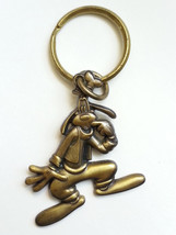Disney Goofy Bronze Metal Keychain Key ring Mfg by M.P.I. - Vintage 90s - £14.04 GBP