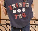 Bibi Sequin Baseball Strikeout Short Sleeve Top Gray - $45.00