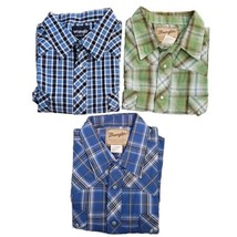 Wrangler Button Down Shirts Size 2XL Western Pearl Snaps Lot Of 3 Vtg - £31.57 GBP