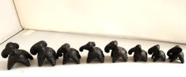 Elephants Small Black Clay Statues Lucky Figurines Gift &amp; Home Decor Set of 8 - £22.42 GBP