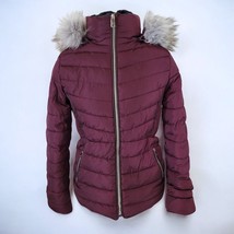 Special One Burgundy Puffer Jacket with Faux Fur Rimmed Hood - Size Small - £26.21 GBP