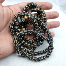 2 vecchie collane cinesi tibetane intagliate perline decorate tribali fi... - $610.12 MXN