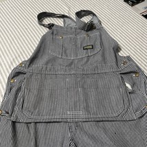Vintage Toughskins Overalls Mens 44 Blue White Railroad Stripes Bib Doub... - $754.73 MXN