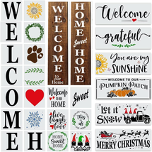 Welcome Stencils for Painting on Wood 26 PC Large - Home and Welcome Stencil for - £17.26 GBP