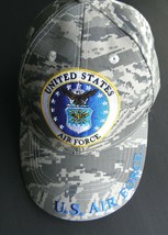 USAF AIR FORCE CAMOUFLAGE EMBROIDERED BASEBALL CAP HAT AIM HIGH CAMO - £9.06 GBP