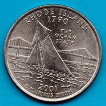 2001 D Rhode Island State Quarter Near Uncirculated   - $1.25