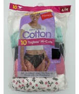 Hanes Cotton Tagless Hi-Cuts Panties Assorted Colors 10 Pack Women's Size 6 M - $15.67