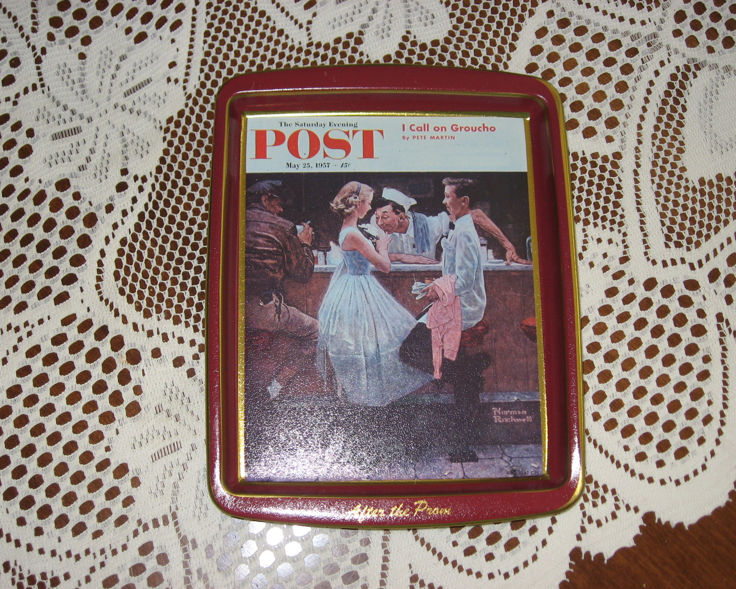 Norman Rockwell Tin Tray-Collector Series-&quot;After the Prom&quot;-Daher-England - $8.00