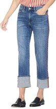 Vince Camuto Womens Cuffed Straight Leg Jeans Color Spectrum Blue Size 0/25 - £92.96 GBP