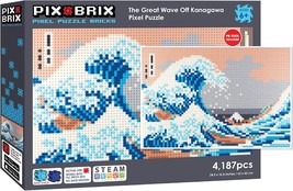 Pixel Art Puzzle Bricks The Great Wave Off Kanagawa Pixel Puzzle 4 187 P... - $111.44