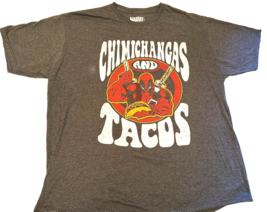 Marvel Dead Pool Tee Shirt Tacos Chimichangas Grey Mens size 2X Funny - £7.07 GBP
