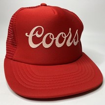 Vtg Coors Beer Farmer Trucker Cap Hat Red Mesh Snapback Screenprint Spor... - £15.44 GBP