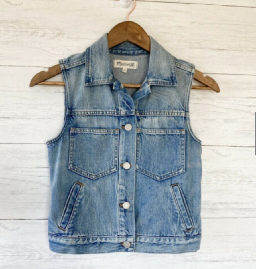Primary image for MADEWELL Denim Blue Jean Cropped Vest - Size XS