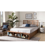 Harlow Ash Walnut Brown 4-Drawer Queen Size Platform Storage Bed - €639,21 EUR