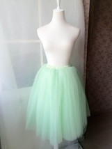 Mint Green Knee Length Tutu Skirt Womens Custom Plus Size Fluffy Tulle Skirt image 1
