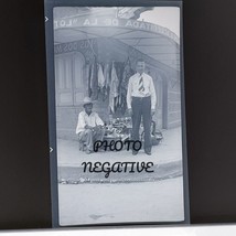 Old Photo Negative 1920s Mexico Street Scene vendor And Tourist - $36.57