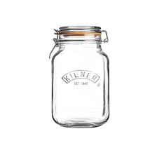 Kilner Clip Top Square Glass Jar, Transparent, 2 Litre  - £19.73 GBP