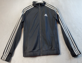 adidas Track Jacket Womens Size XS Black Long Sleeve Pockets Logo Full Zipper - £12.40 GBP