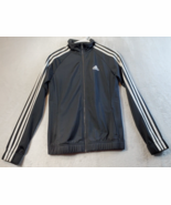 adidas Track Jacket Womens Size XS Black Long Sleeve Pockets Logo Full Z... - $21.65 CAD