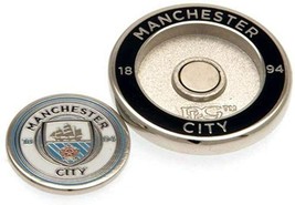 MANCHESTER CITY FC HARD ENAMEL DUO GOLF BALL MARKER IN CLAM SHELL - £21.65 GBP