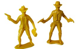 MPC cowboy western toy soldiers army men lot vtg western 1960s marx gold beige 2 - $17.77