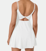 Halara Size L Cloudful White Twist Back Active Dress,Shorts,Pockets,Buil... - $24.99
