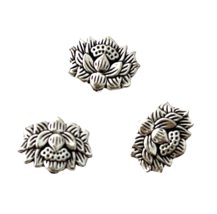 20 Lotus Spacer Beads Tibetan Silver 12x9mm Two Sided 3D  Water Lily Flower - £3.94 GBP