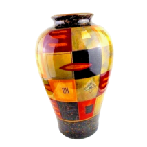 Fitz and Floyd Vase Color Block Patchwork Design Home Decor - £29.80 GBP