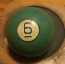 Vintage Clay #6  Pool Billards Ball Blue Antique Classic - £23.53 GBP