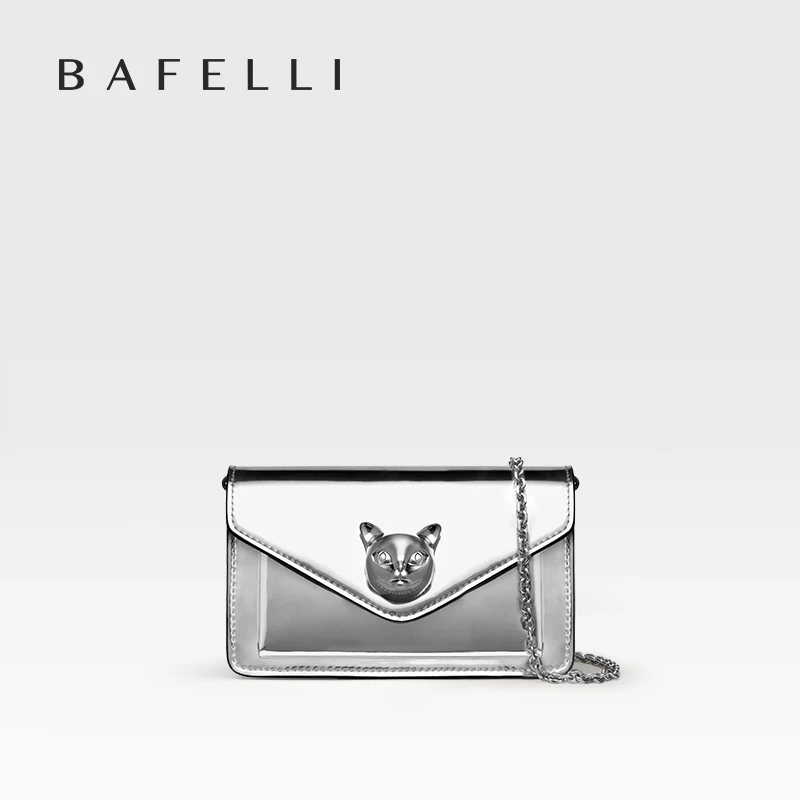 Bafelli 2023 Women&#39;s Bag New Mini Silver Luxury Brand Designer Cat Fashion Woc C - $303.77